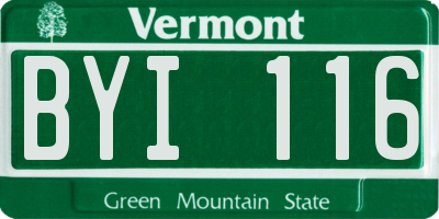 VT license plate BYI116