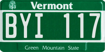 VT license plate BYI117