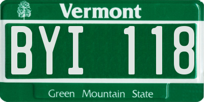 VT license plate BYI118