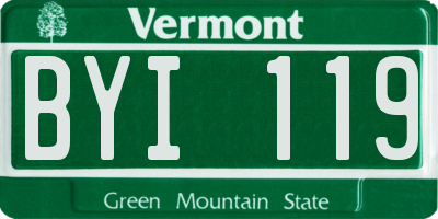 VT license plate BYI119