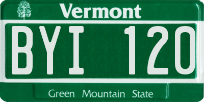 VT license plate BYI120