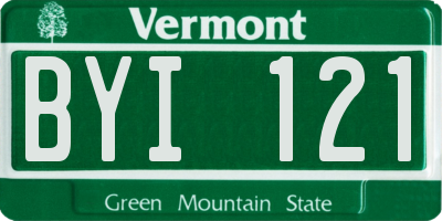 VT license plate BYI121