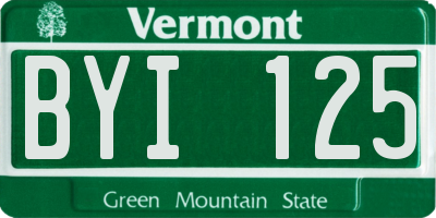VT license plate BYI125