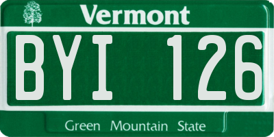 VT license plate BYI126