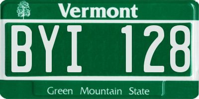 VT license plate BYI128