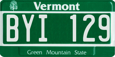 VT license plate BYI129