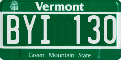 VT license plate BYI130