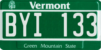 VT license plate BYI133