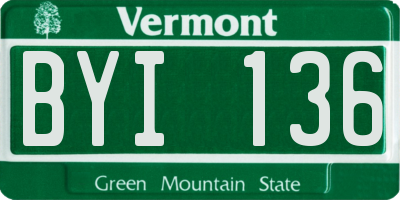VT license plate BYI136