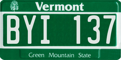 VT license plate BYI137