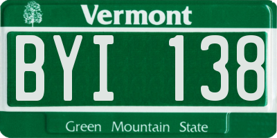 VT license plate BYI138