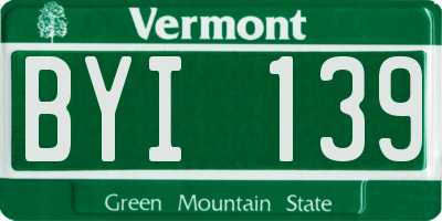 VT license plate BYI139