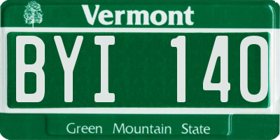 VT license plate BYI140