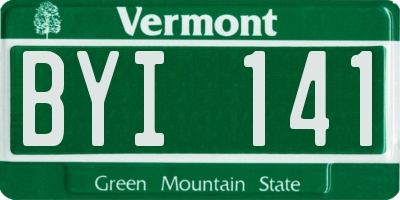 VT license plate BYI141