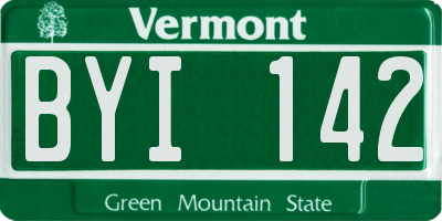 VT license plate BYI142