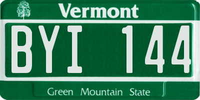 VT license plate BYI144