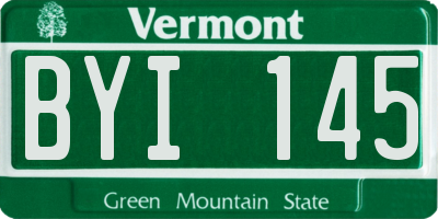 VT license plate BYI145