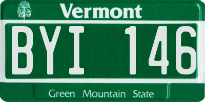 VT license plate BYI146
