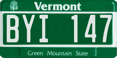 VT license plate BYI147