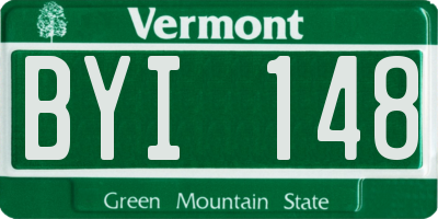 VT license plate BYI148