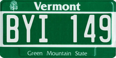 VT license plate BYI149