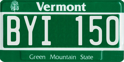 VT license plate BYI150