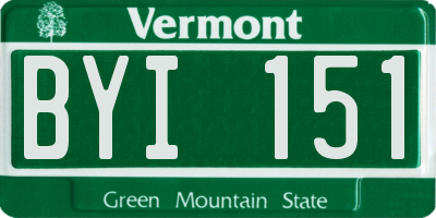 VT license plate BYI151