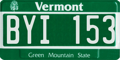 VT license plate BYI153
