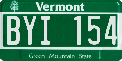VT license plate BYI154
