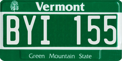 VT license plate BYI155