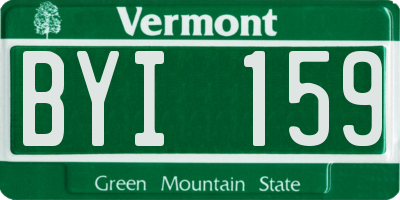 VT license plate BYI159