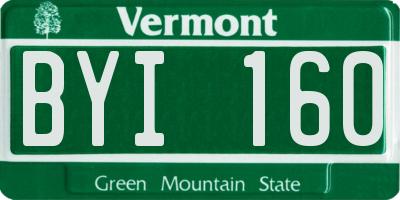 VT license plate BYI160