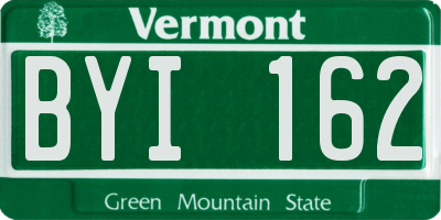 VT license plate BYI162