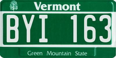 VT license plate BYI163