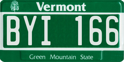 VT license plate BYI166