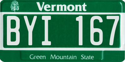 VT license plate BYI167