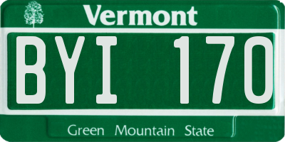 VT license plate BYI170