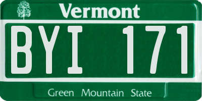VT license plate BYI171