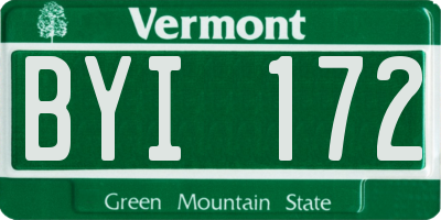 VT license plate BYI172