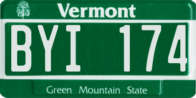 VT license plate BYI174