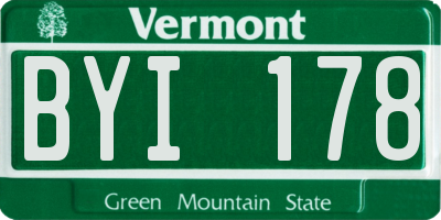 VT license plate BYI178