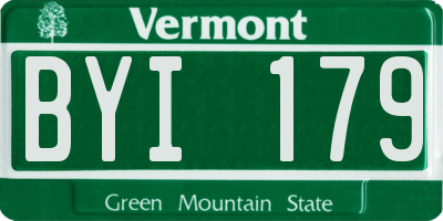 VT license plate BYI179