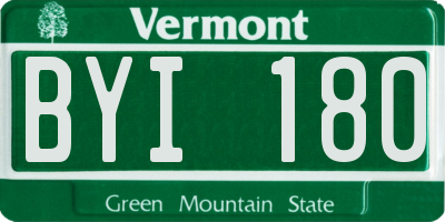 VT license plate BYI180
