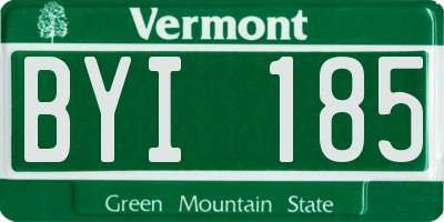 VT license plate BYI185