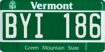 VT license plate BYI186
