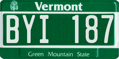 VT license plate BYI187