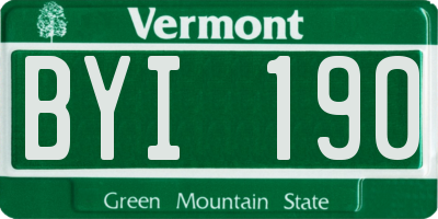 VT license plate BYI190