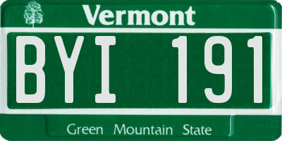 VT license plate BYI191