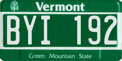 VT license plate BYI192