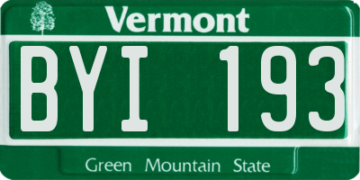 VT license plate BYI193
